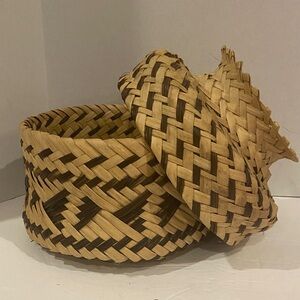 Hand Woven Basket w/ Lid
